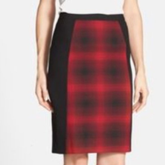 Halogen Dresses & Skirts - Nordstrom Halogen Plaid Knee Length Pencil Skirt 6